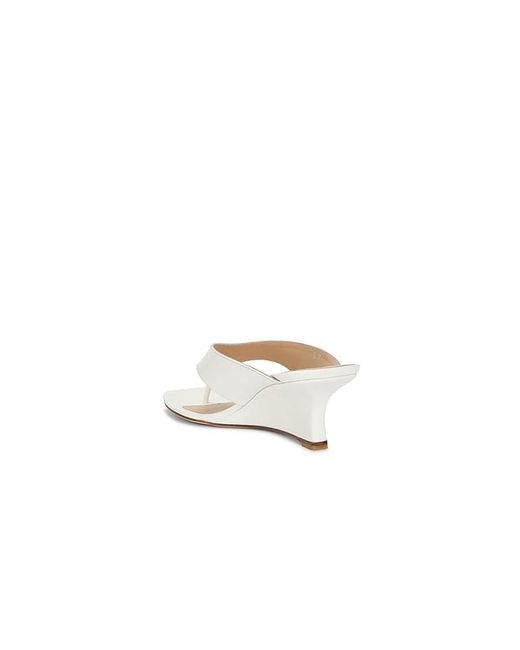 Stuart Weitzman White Vinnie Wedge Thong Sandal 50