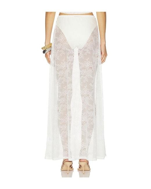 Runaway the Label White Jenna Low Waist Lace Maxi Skirt