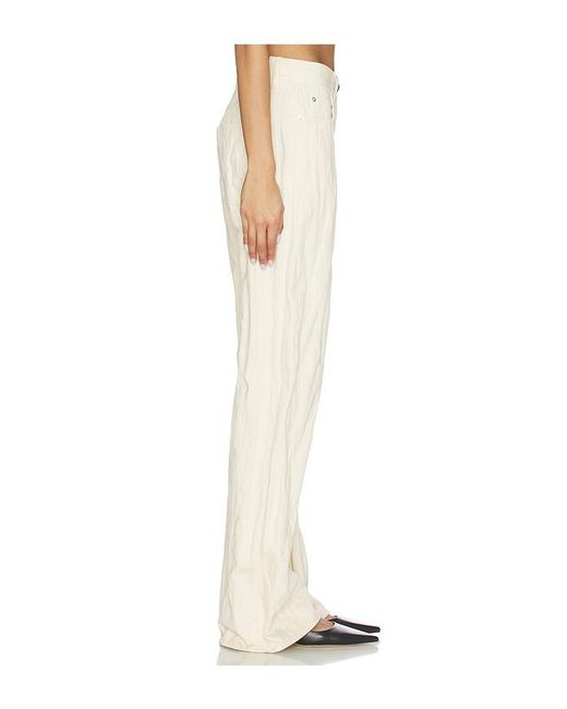 Helmut Lang White Crushed Relaxed Bootcut Pant