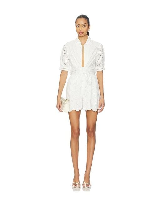 Poupette White Livia Short Jumpsuit