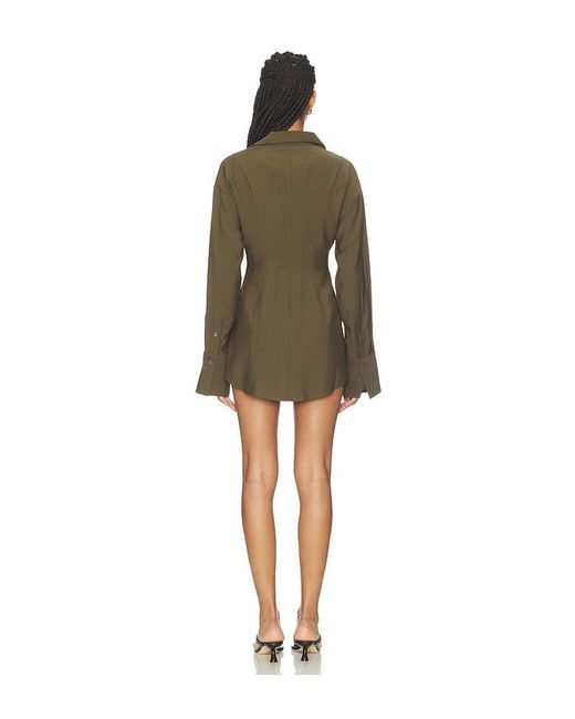 ALL THE WAYS Green Charitie Button Up Mini Dress