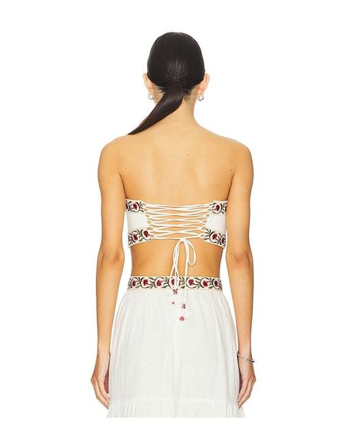 Rosewater House White Carnation Crop Top