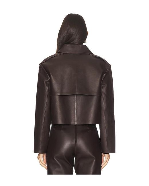 Theory Brown Crop Leather Trench