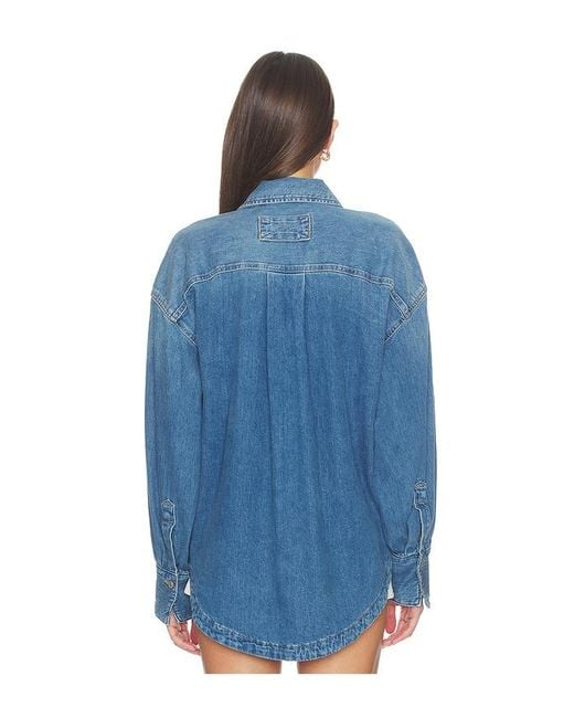 Free People Blue X We The Free Ashley Denim Shirt