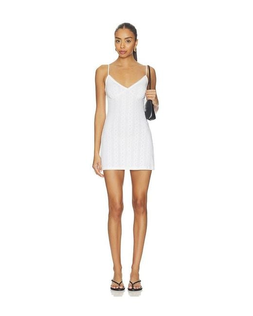 GOOD AMERICAN White The Pointelle Mini Dress