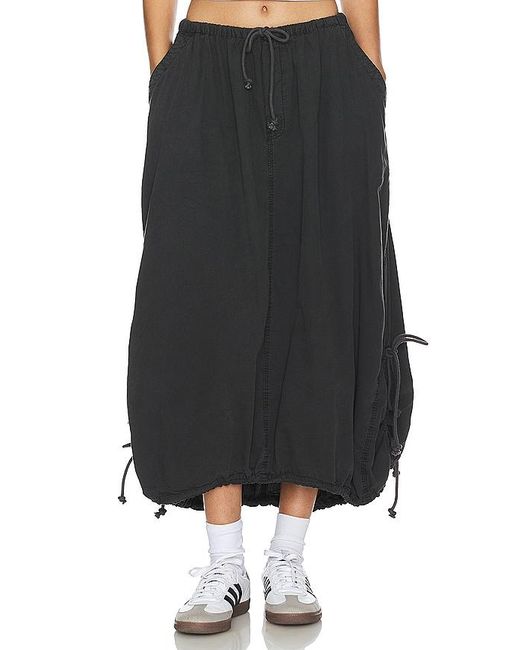 Free People Black Picture Perfect Parachute Skirt