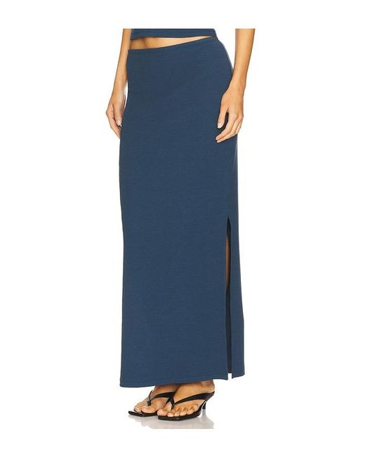 LNA Blue Steph Ribbed Skirt