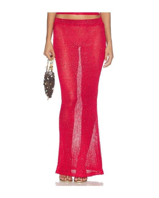 superdown Red Miranda Maxi Skirt