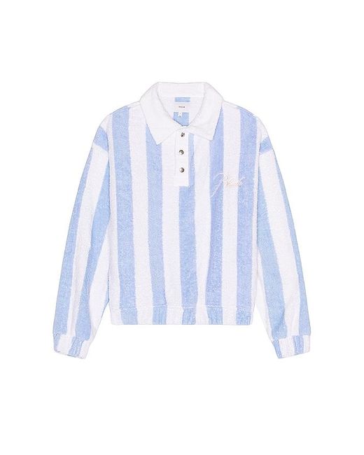 Rhude Blue Striped Loop Terry Polo for men
