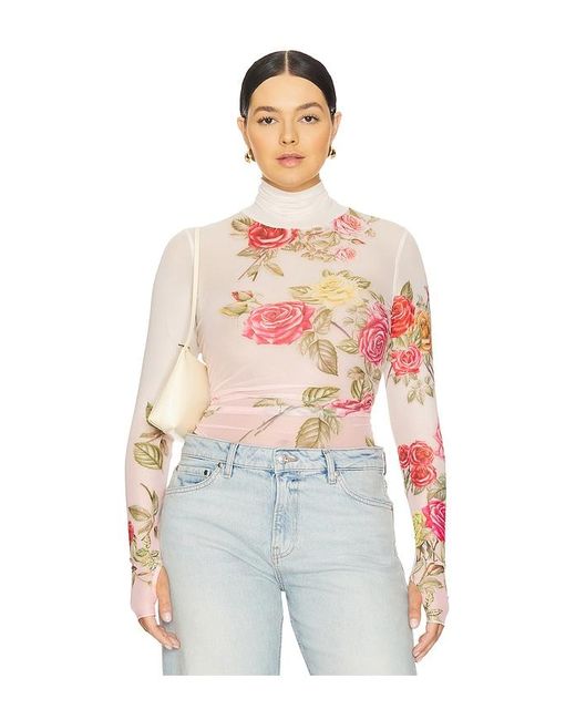 AFRM Blue Zadie Mesh Top