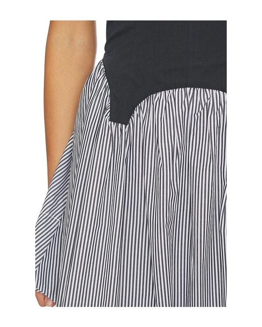 Fleur du Mal Multicolor Colorblock Cupped Midi Dress