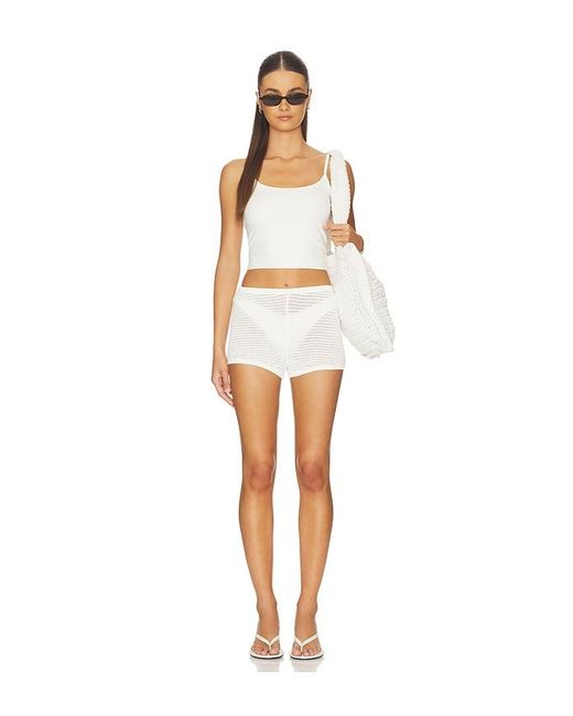 Lovers + Friends White Evette Knit Short