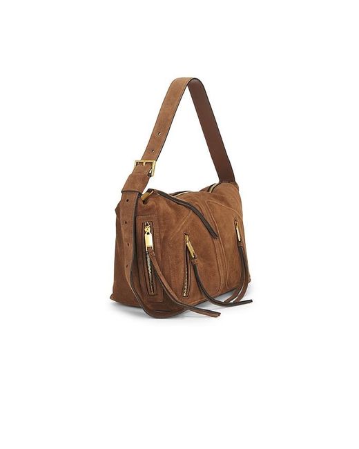 AllSaints Brown Jean Rey Suede Shoulder