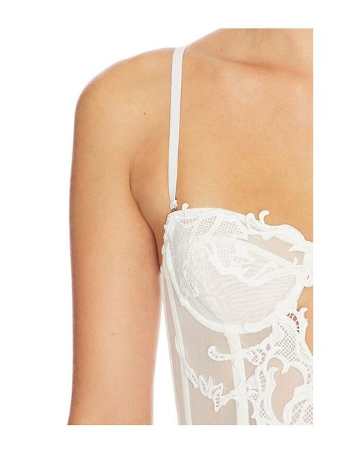 HAELO White Wing Lace Crop Corset