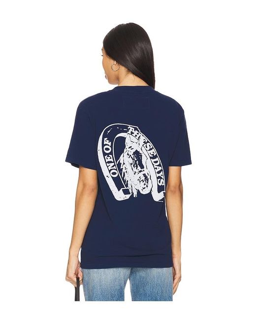 メンズ One Of These Days Lucky Number 73 Tシャツ Blue