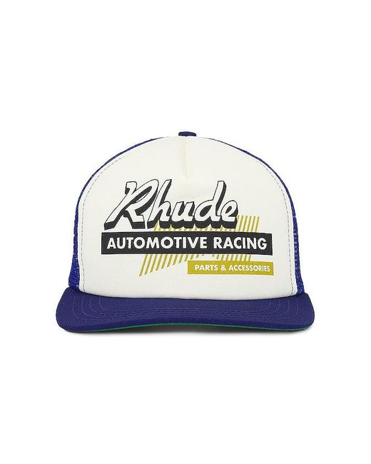 Rhude Blue Auto Racing Trucker Hat for men