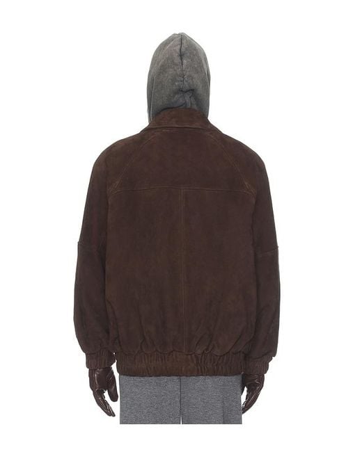 Helsa Brown The Oversized Suede Bomber