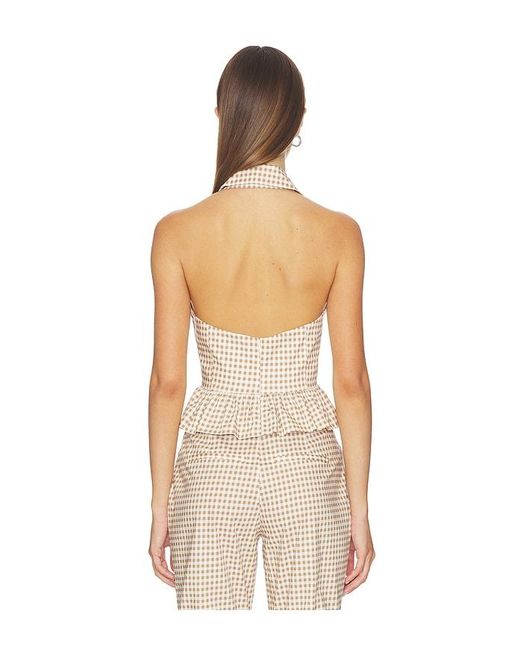 Caroline Constas White Aya Halter Top