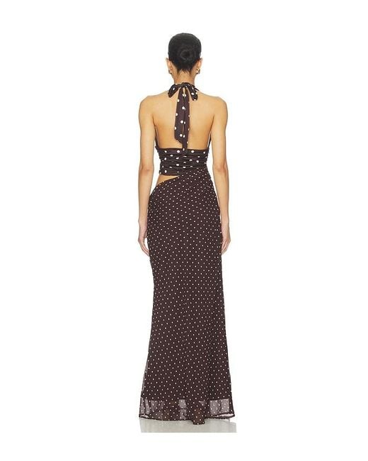 Runaway the Label Multicolor Valeria Halter Cutout Maxi Dress