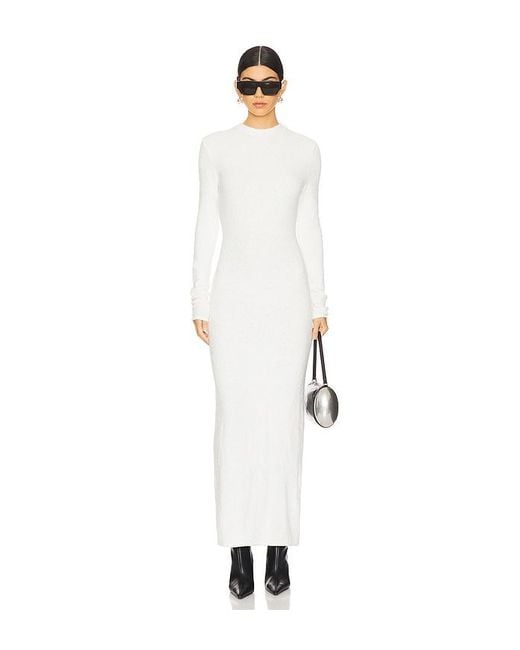 Lamarque White Knit Open Back Maxi Dress
