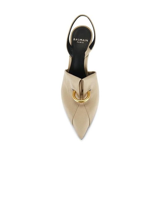 Balmain White Piercing Slingback Pump
