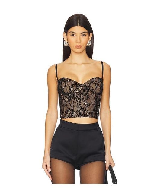 GOOD AMERICAN Black Lace Bustier