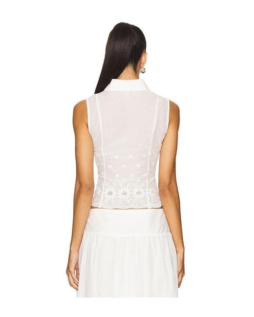 MORE TO COME White Danie Button Up Top