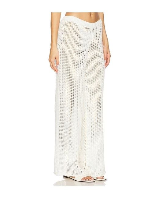 La Porte White Mia Windowpane Knit Pant