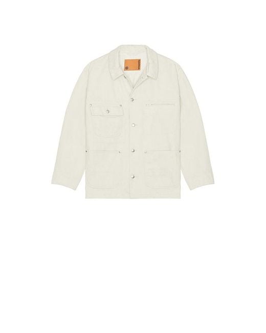 vowels White Chore Jacket for men