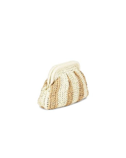 Dolce Vita White Hydra Framed Raffia Clutch