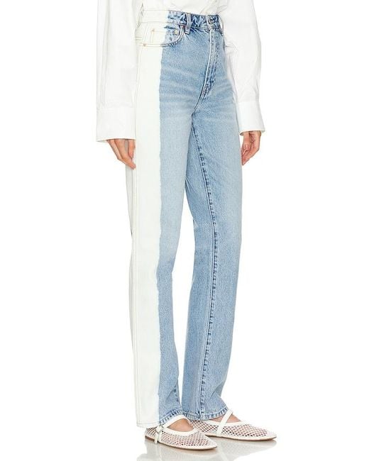 GRLFRND Blue Sara Super High-Rise Straight Jeans