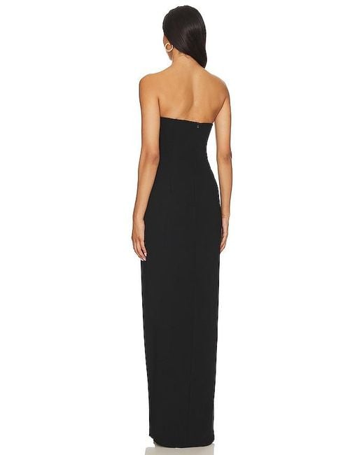 Amanda Uprichard Black X Revolve Strapless Puzzle Gown