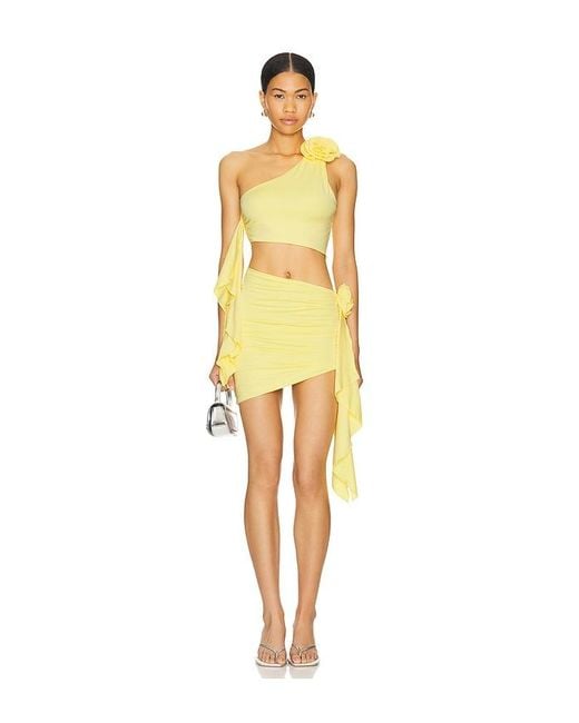 Lovers + Friends Yellow Cordelia Top