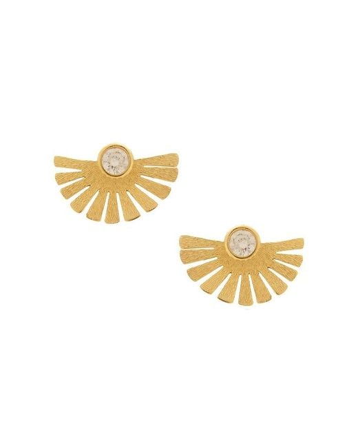 Mazin Jewels Metallic Sunray Earrings