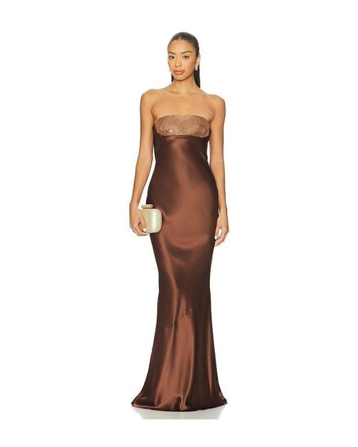 retroféte Brown Graziella Embellished Dress