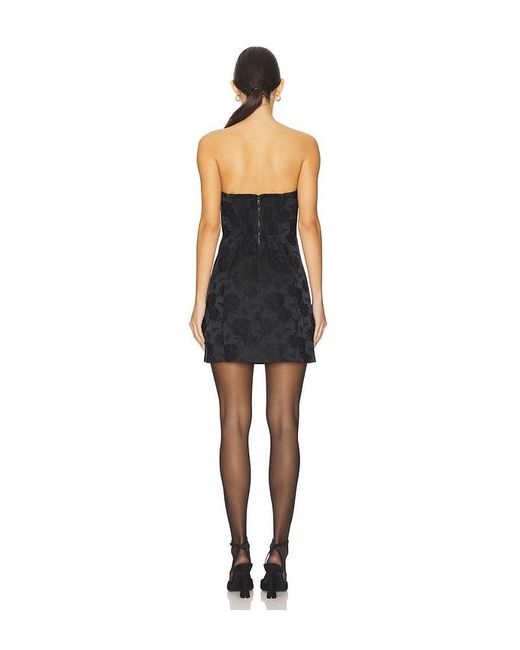 Alice + Olivia Black Roxane Drop Waist Scoop Neck Mini Dress