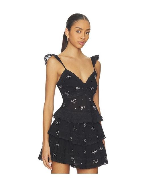 LoveShackFancy Black Lainie Top