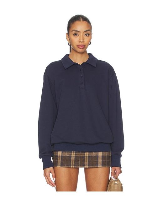ALL THE WAYS Blue Rana Polo Top