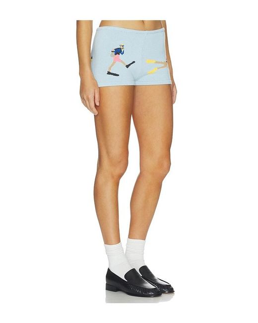 YELLOW THE LABEL Blue Diver Knit Short