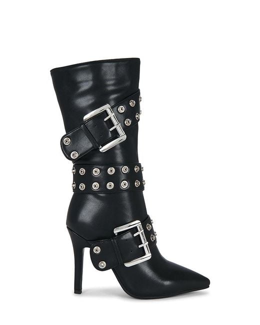 Nii HAI Black Slouch Buckle Boot