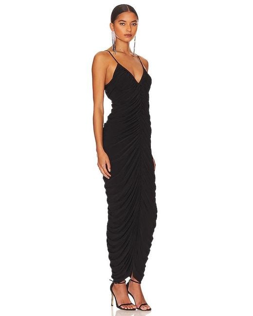 Norma Kamali Black Slip Diana Gown