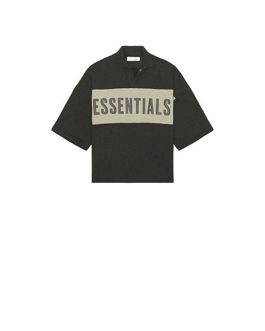 Fear Of God Black Panelled Crop Polo for men