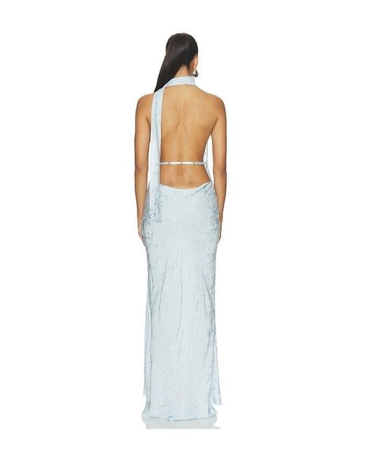 Anna October White Kelly Halter Maxi Dress