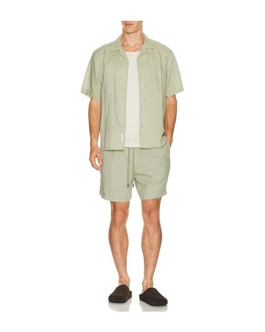 Onia Green Air Linen Pull On Short 6 for men