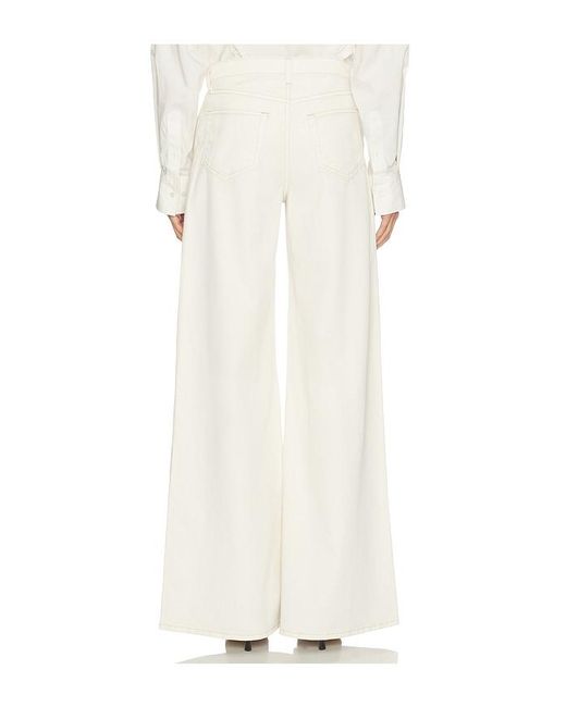 L'Agence White Beau High Rise T-Seam Wide Leg Jean