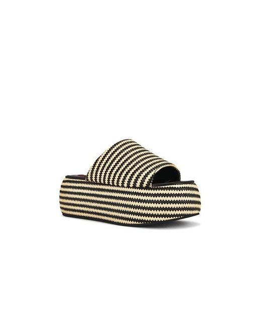 Simon Miller White Stripe Raffia Cloudy Platform Sandal