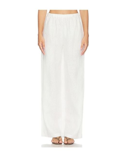 Tularosa White Wilma Linen Pant