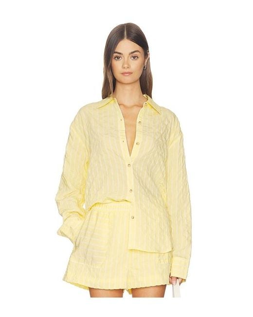 La Ligne Yellow Oversized Button Down Shirt