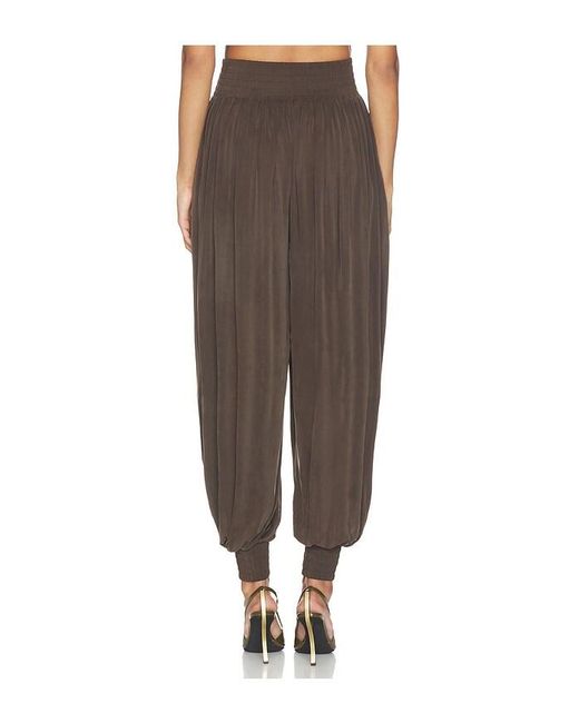 Balmain Brown Draped Jersey Cupro Loose Pant