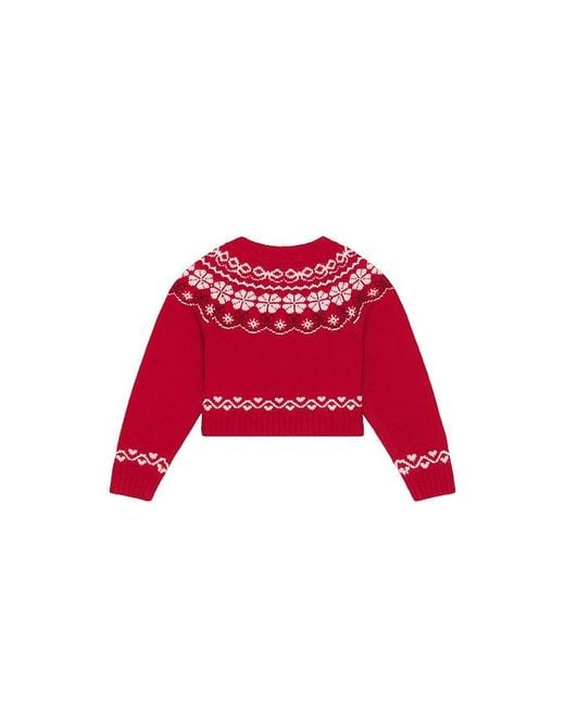 LoveShackFancy Red Cardigan Wrenna